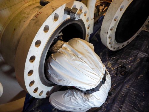 worker entering confined space