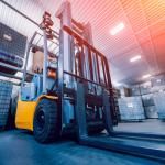 forklift in warehouse