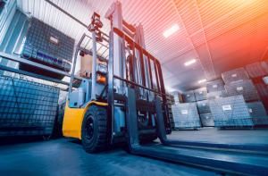 forklift in warehouse