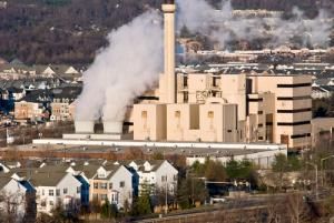 industrial facility near residential community