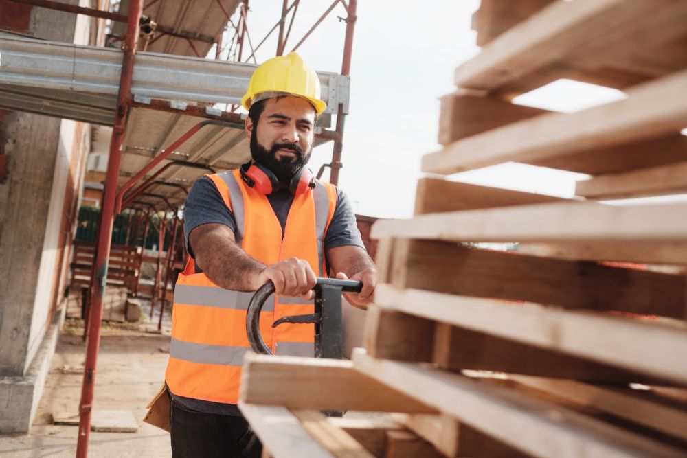 material handling man at worksite