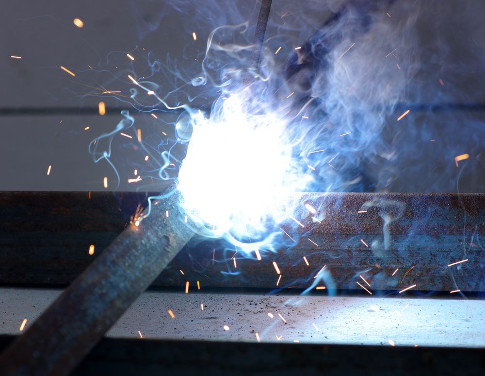 arch flash occurring on a piece of machinery