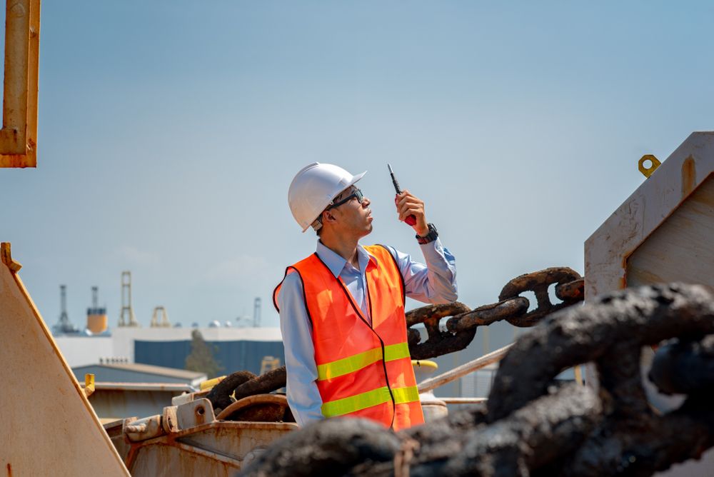 workplace safety inspector at job site