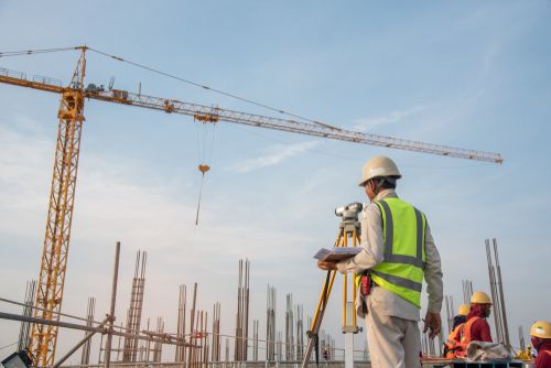 Survey Engineer At Construction Site - Construction Site Safety