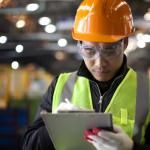 man in hard hat & vest checklist