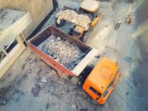 aerial view of construction site