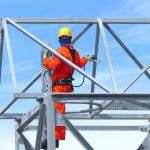 man working at heights