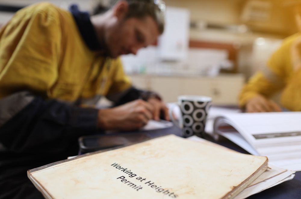 worker participates in workplace safety audit