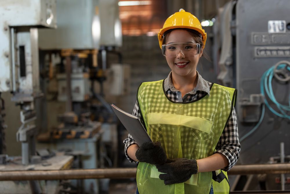 female supervisor conducts workplace safety audit