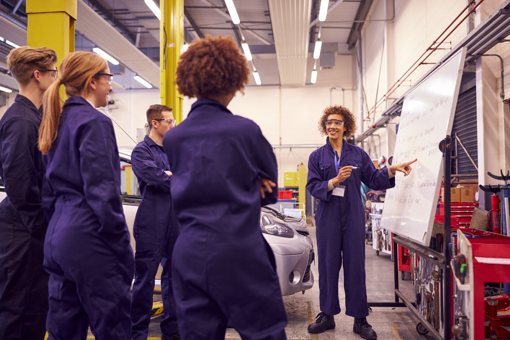 a team receiving safety training