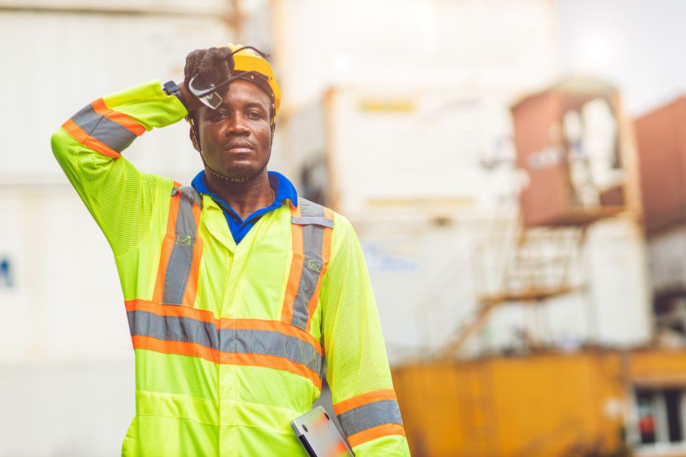 worker suffers from heat exhaustion