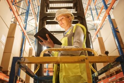 aerial lift inspection by a female engineer