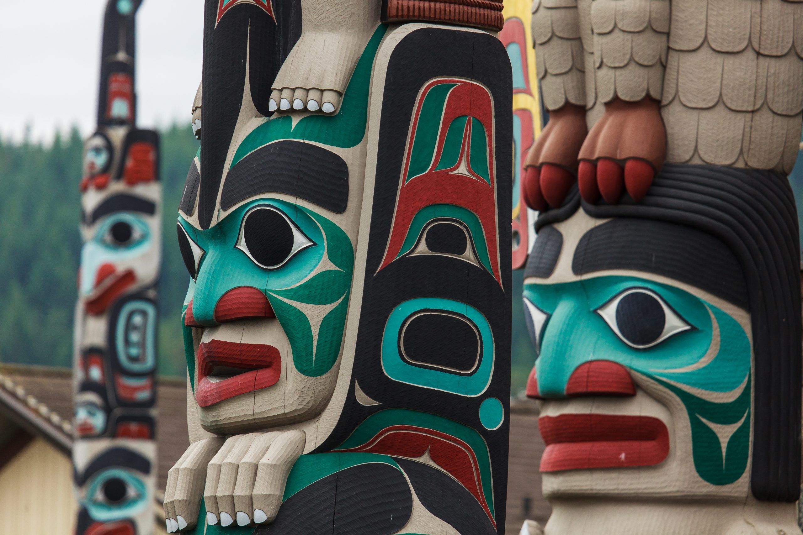 Totem,Pole,By,North,American,Native,Indians