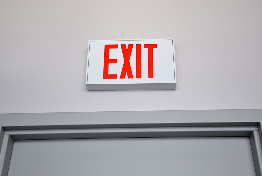 exit sign in workplace