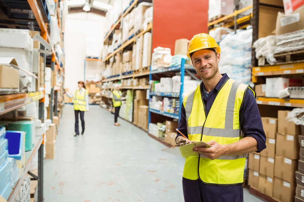 a happy worker in a safe workplace