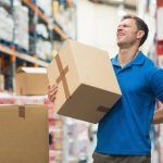an employee with a sore back because of improper lifting technique