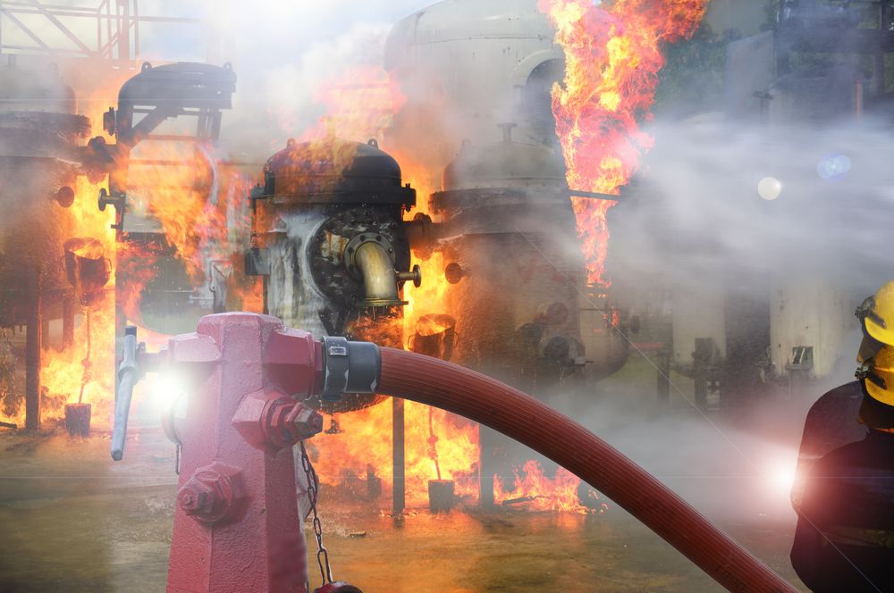 fire at work site
