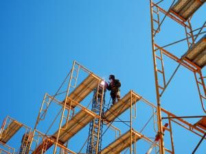 worker on scaffolding