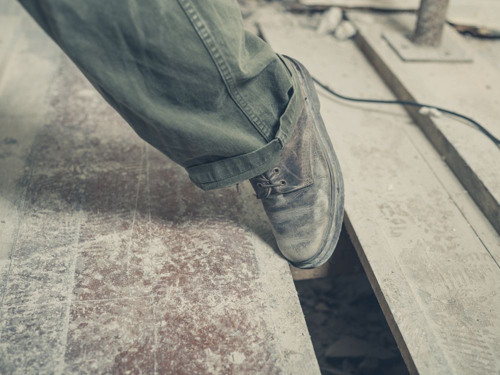 tripping safety hazard in workplace