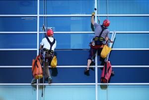 window washers operating at heights