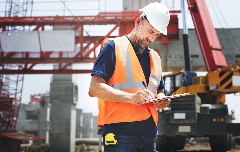 a worker going through the safety checklist