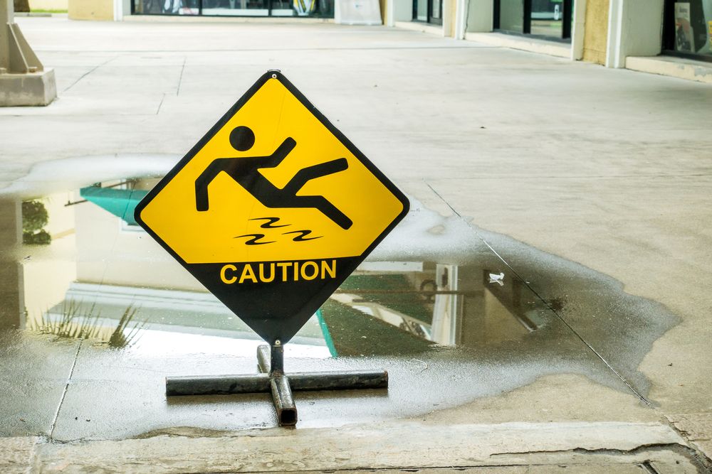 caution sign prevents injuries