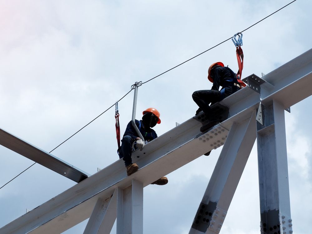 construction team working at heights