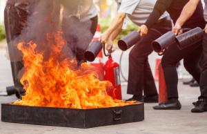 fire safety training with extinguishers