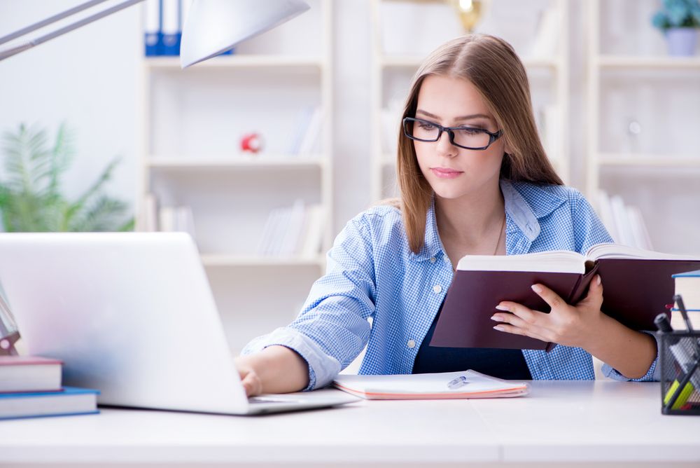 woman taking online safety training