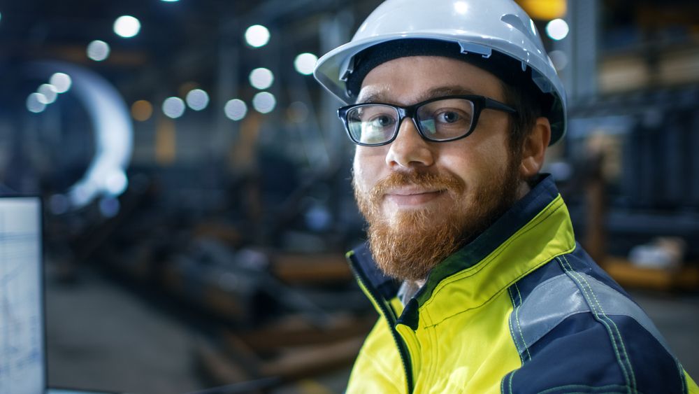 worker in hard hat at job site