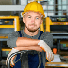 man with safety hard hat
